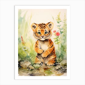 Tiger Illustration Crafting Watercolour 2 Art Print