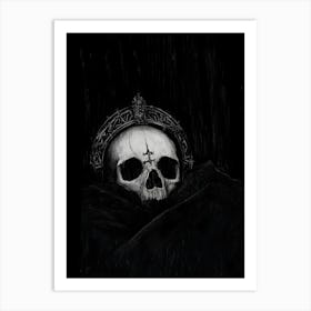 Skull In The Rain 1 Art Print