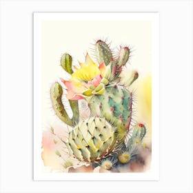 Cylindropuntia Kleiniae Storybook Watercolours Art Print