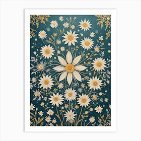 White Flowers no1 Art Print