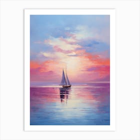 Sailboat At Sunset 11 Art Print