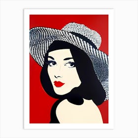 Glamour in Red: Lady In A Hat 1 Art Print