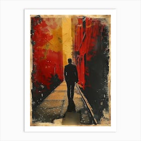 Man Walking Down The Street 1 Art Print