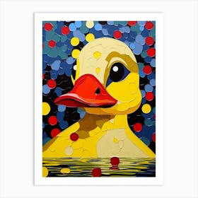Impasto Dotty Pop Art Duck Art Print