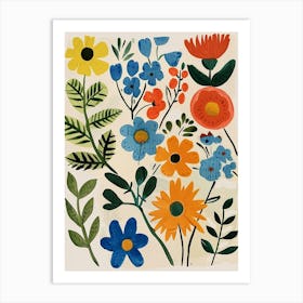 Painted Florals Forget Me Not 2 Art Print