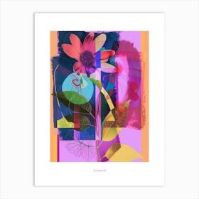 Cineraria 1 Neon Flower Collage Poster Art Print