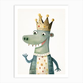 Little Crocodile 2 Wearing A Crown Art Print