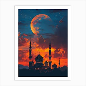 Islamic Mosque At Sunset 1 Art Print