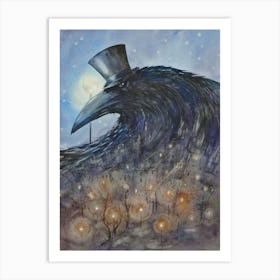 Nightfall Watercolors Painted 1 Art Print