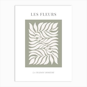 Sage & Cream Les Fleurs 1 Art Print