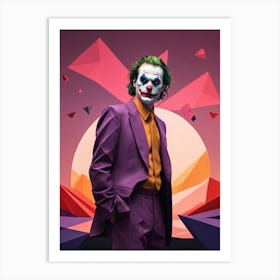 Joker Portrait Low Poly Geometric (7) Art Print