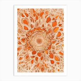 Boho Orange Sunflower 1 Art Print