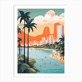 Waikiki Beach Hawaii, Usa, Graphic Illustration 2 Art Print