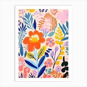 Flowers 35, Matisse style, Floral texture Art Print