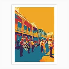 New Orleans Jazz National Historic Park Retro Pop Art 4 Art Print