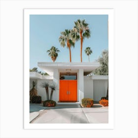 Orange Door In Palm Springs 1 Art Print