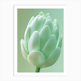 Green Blue Close Up Flower Art Art Print