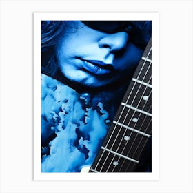 Macro Blues - Blue Guitar Art Print