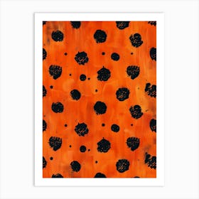 Orange Polka Dots 2 Art Print