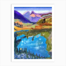 Colorful Mountains Landscape Art Print