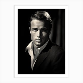 Black And White Photograph Marlon Brando Art Print