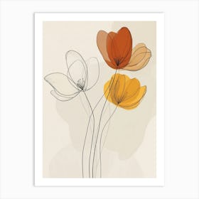 Three Flowers Canvas Print Art Print