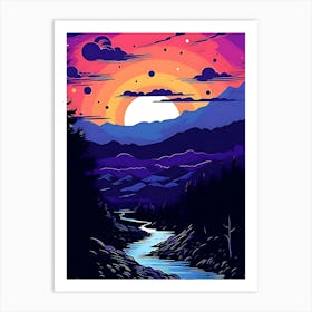 Sunset In The Mountains 66 Art Print