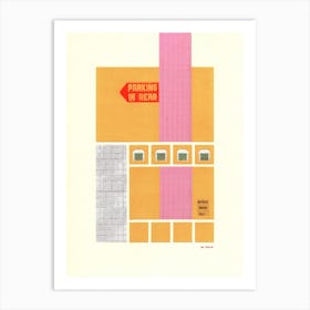 Parking In Rear Abstract Architecture Collage Art Print