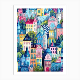 Colorful Houses Art Print