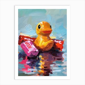 A Yellow Rubber Duck Oil Painting 1 Art Print