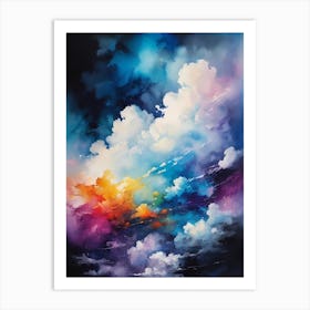 Abstract Glitch Clouds Sky (20) Art Print
