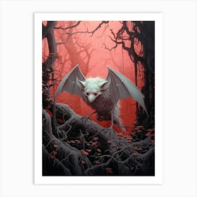 Ghost Faced Bat Flying 5 Art Print