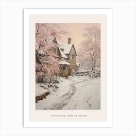 Dreamy Winter Painting Poster Cotswolds United Kingdom 5 Art Print