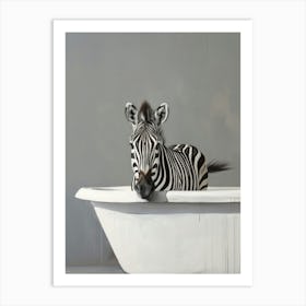 Zebra In Bathtub 1 Art Print