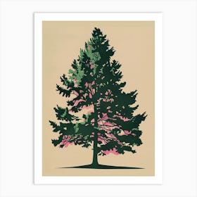 Hemlock Tree Colourful Illustration 3 Art Print