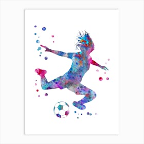 Girl Soccer Player Art Print