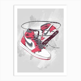 Sneakers Nike Jordan 1 Painting Art Print