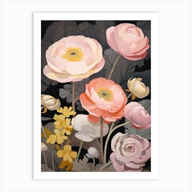 Ranunculus 2 Flower Painting Art Print