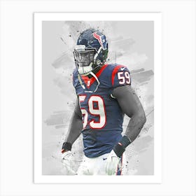 Whitney Mercilus Houston Texans Art Print