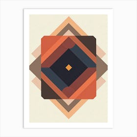 Geometric Abstract Squares Affiche