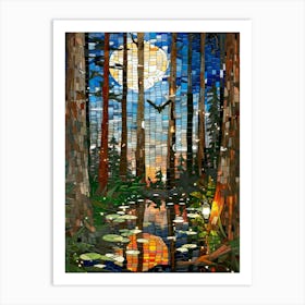 Moonlight In The Woods Art Print