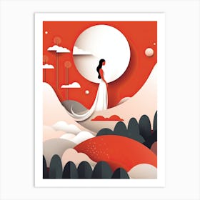 Woman In The Red Dress Art Print