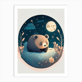 Ursa Major Great Bear Kawaii Kids Space Art Print