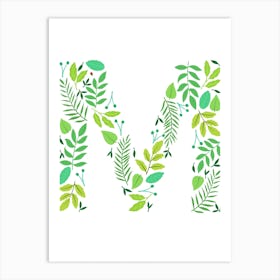 Leafy Letter M Art Print