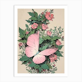 Pink Butterfly 3 Art Print