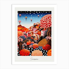 Poster Of Sanremo, Italy, Illustration In The Style Of Pop Art 3 Art Print