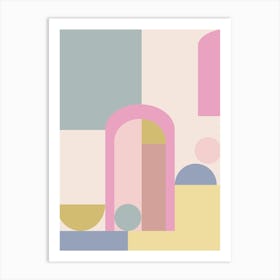 Modern Pastel Architectural Geometric Shapes Art Art Print
