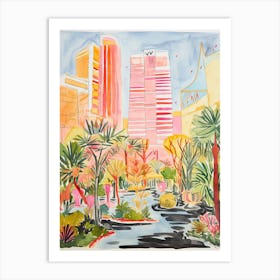 The Wynn Las Vegas   Las Vegas, Nevada   Resort Storybook Illustration 1 Art Print