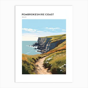 Pembrokeshire Coast Path Wales 3 Hiking Trail Landscape Poster Art Print