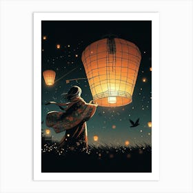 Lanterns In The Sky Art Print